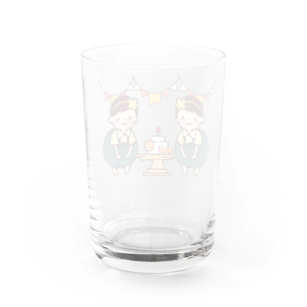 はるのおさんぽのふたごがーるアニバーサリー Water Glass :back