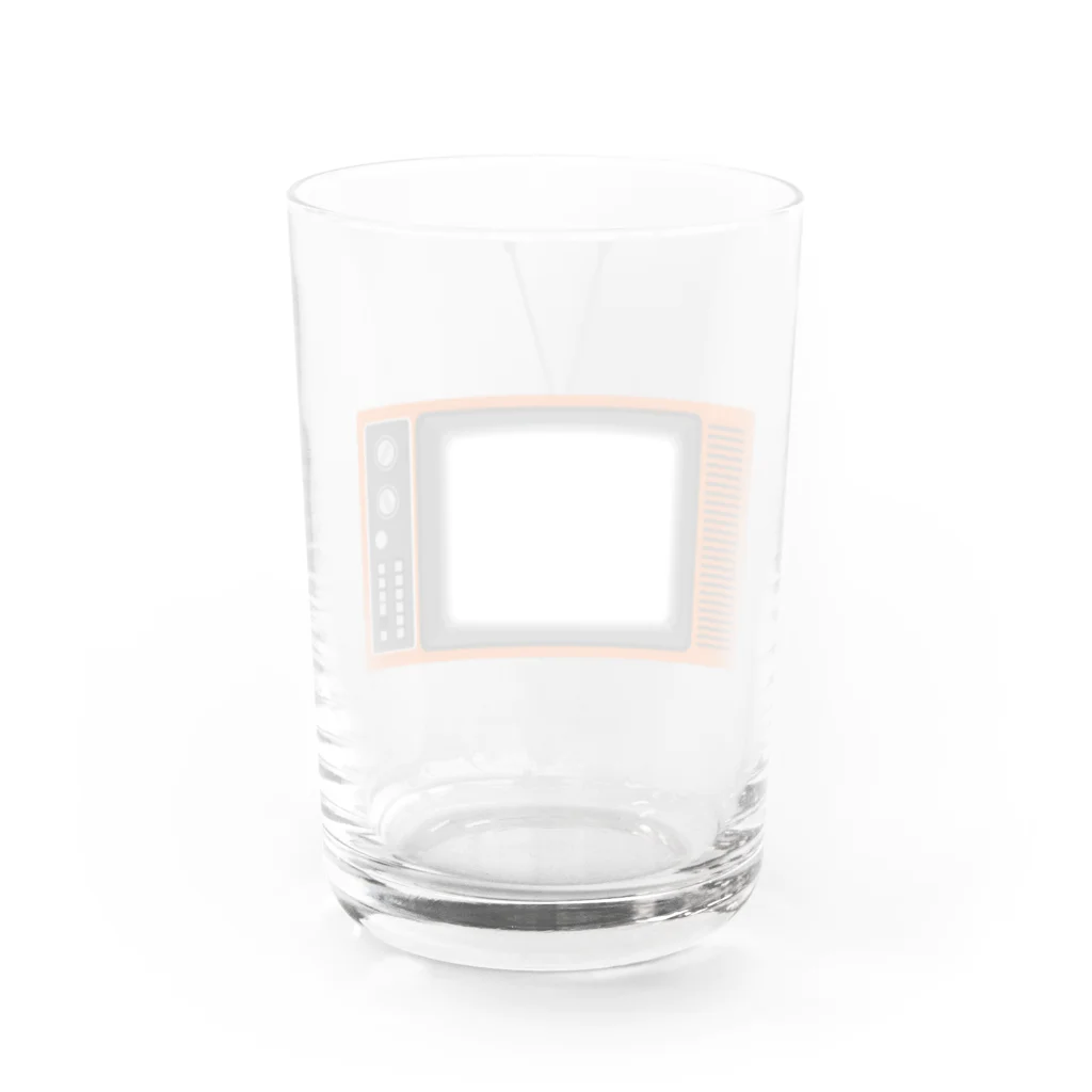 illust_designs_labのレトロな昭和の可愛いテレビのイラスト 画面オン Water Glass :back