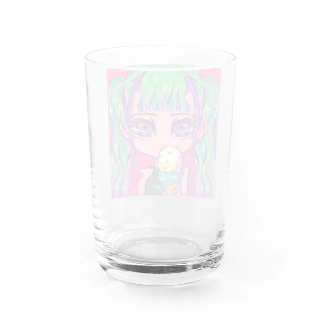 QooToyBoxのツインテールギャル Water Glass :back