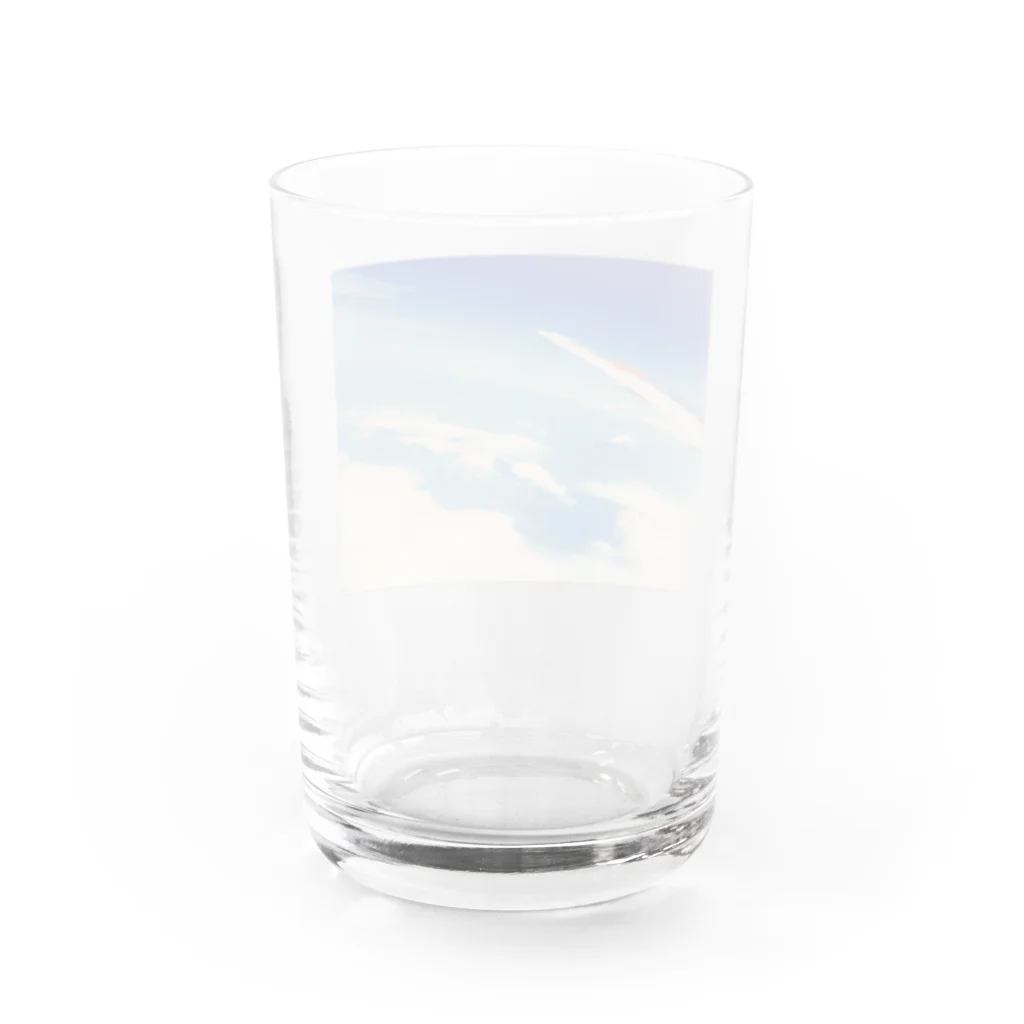 mammamiaの富士山と飛行機 Water Glass :back