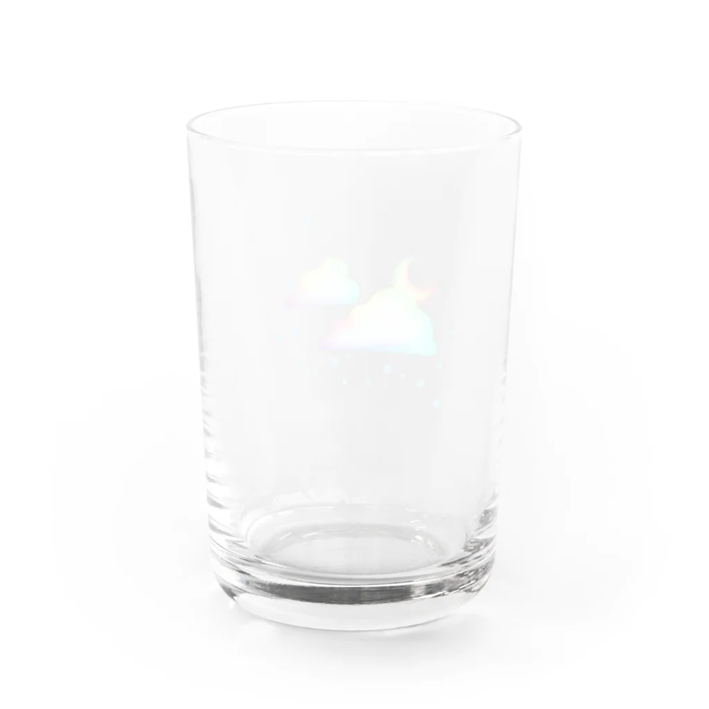 samereniの月と雲ふわふわ Water Glass :back