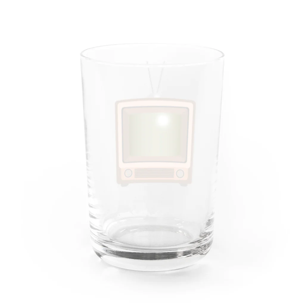 illust_designs_labのレトロな昭和の可愛い茶色のテレビのイラスト グラス反対面