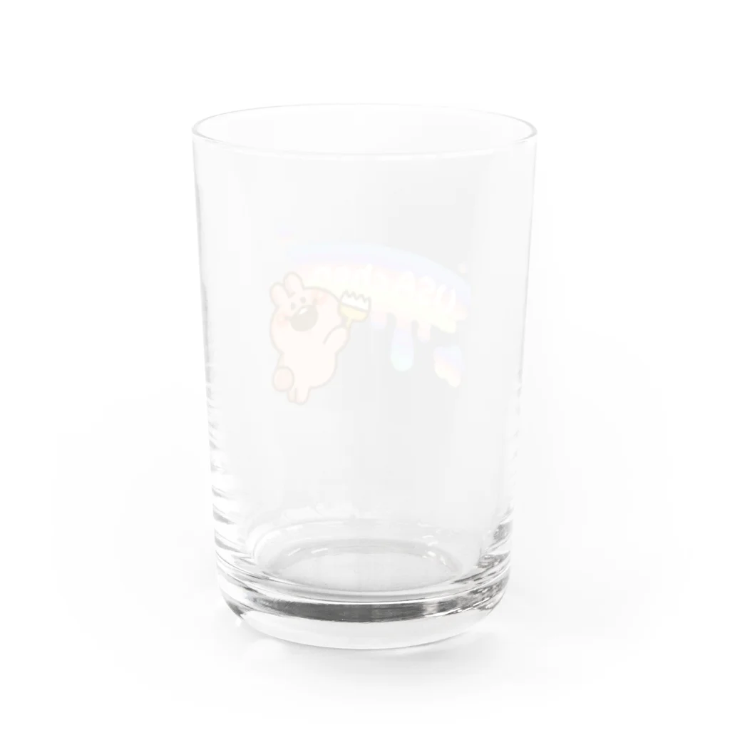 chackmo@かまってウサちゃんのゆめかわペイントウサちゃん Water Glass :back