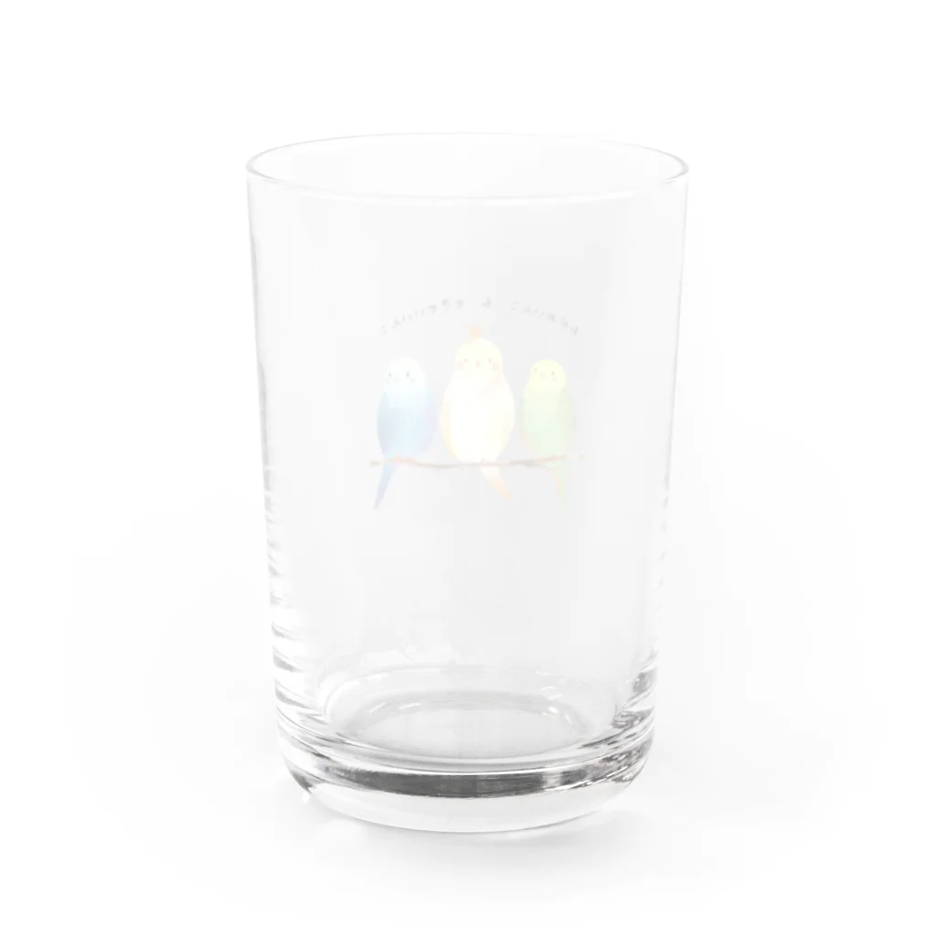 koko's art galleryのおかめいんこ＆せきせいいんこ Water Glass :back