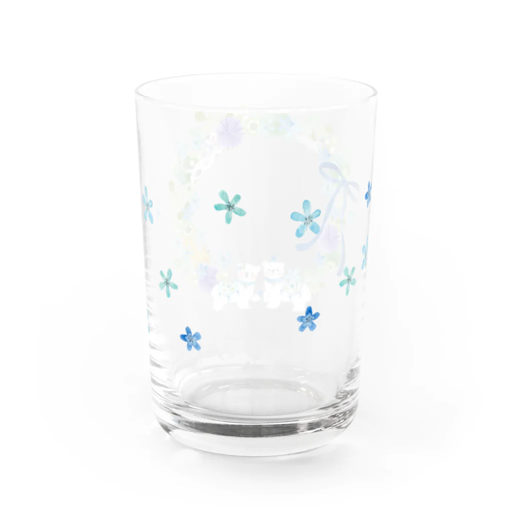 しまざきあんみのブルーフラワーリース Water Glass :back