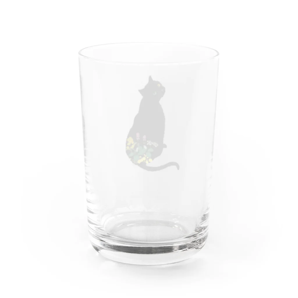 Little fingerの花と黒猫 Water Glass :back