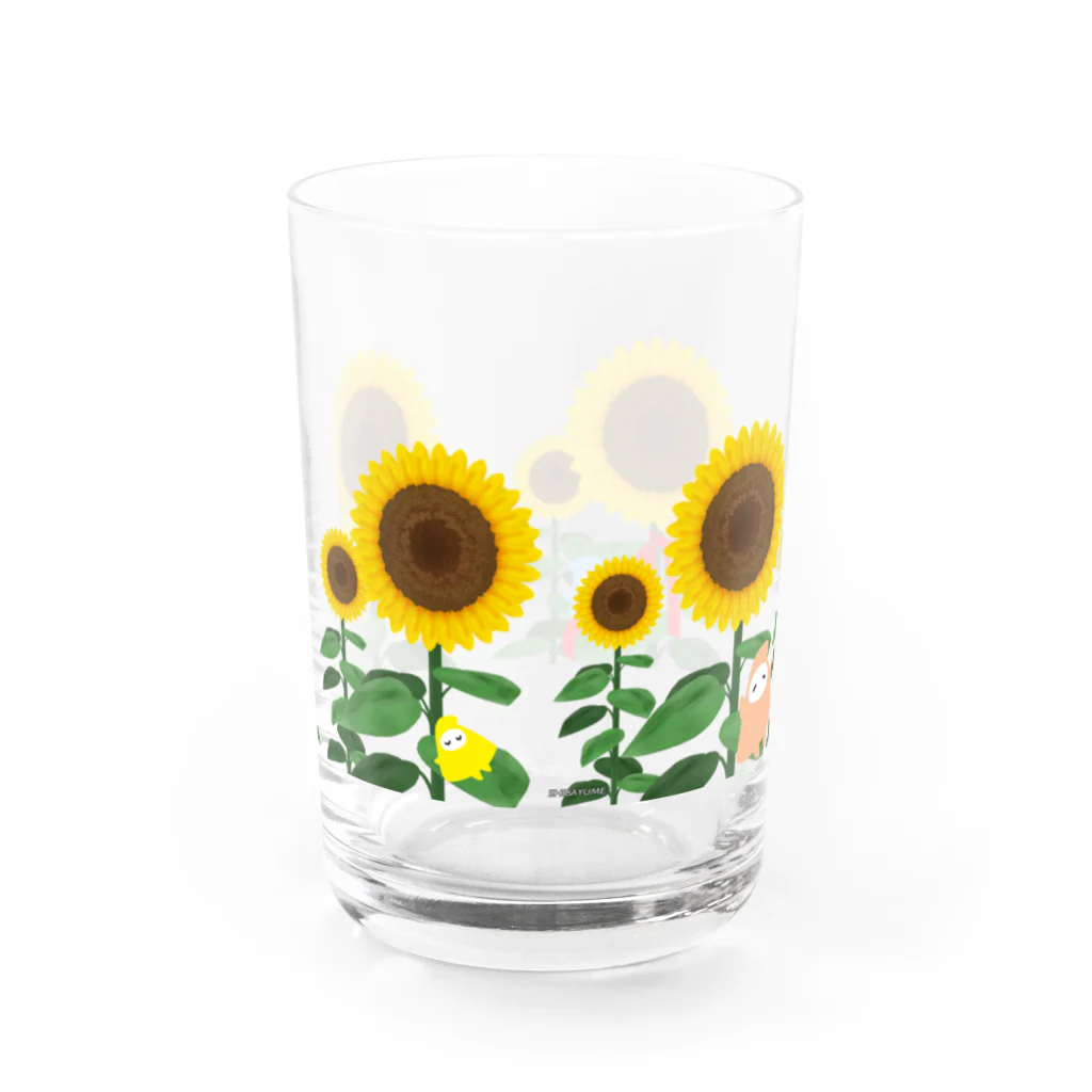 しばの夢工房イラストグッズ店の夏を楽しむ幸せの小人さんたち Water Glass :back