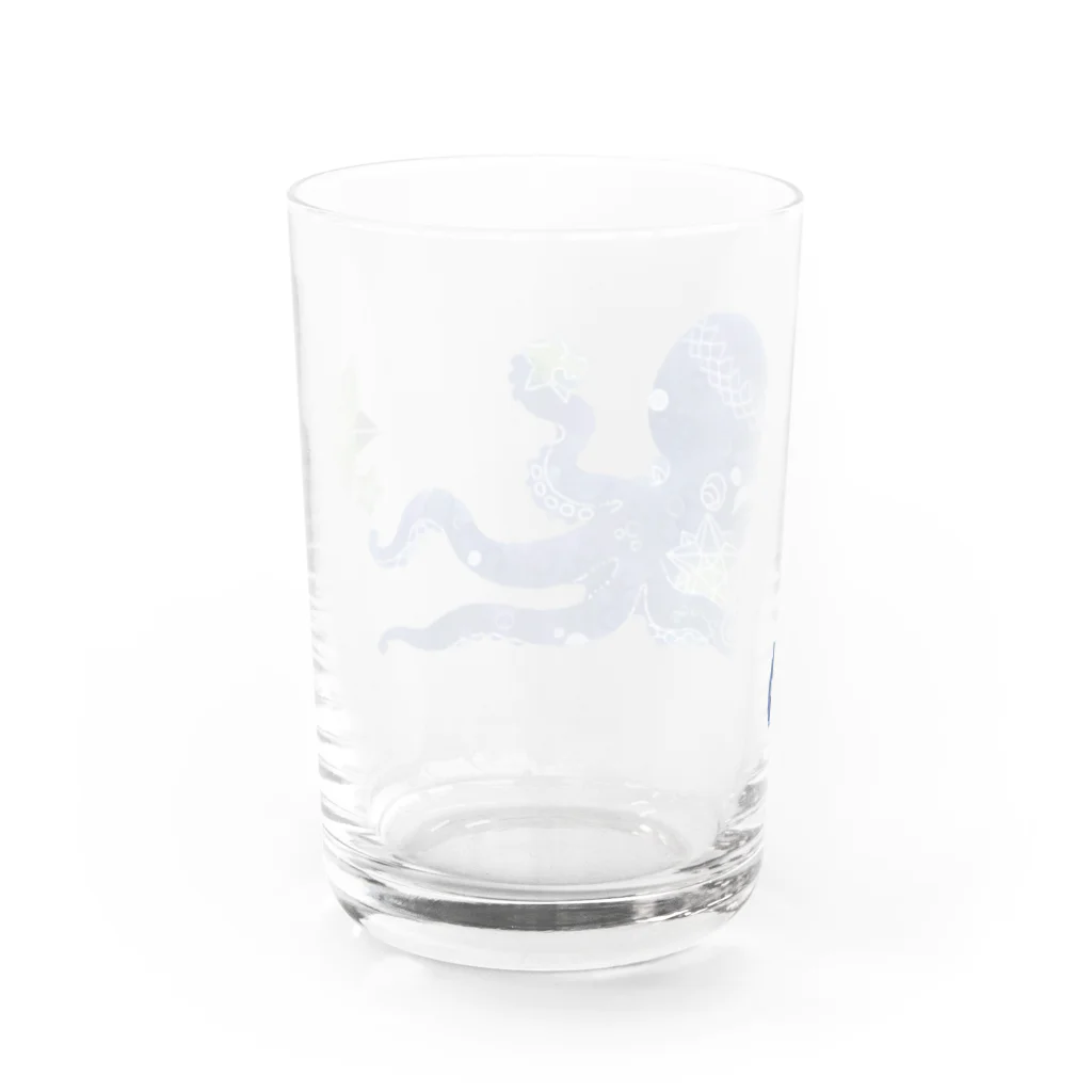 みずおとのあおいろタコ Water Glass :back