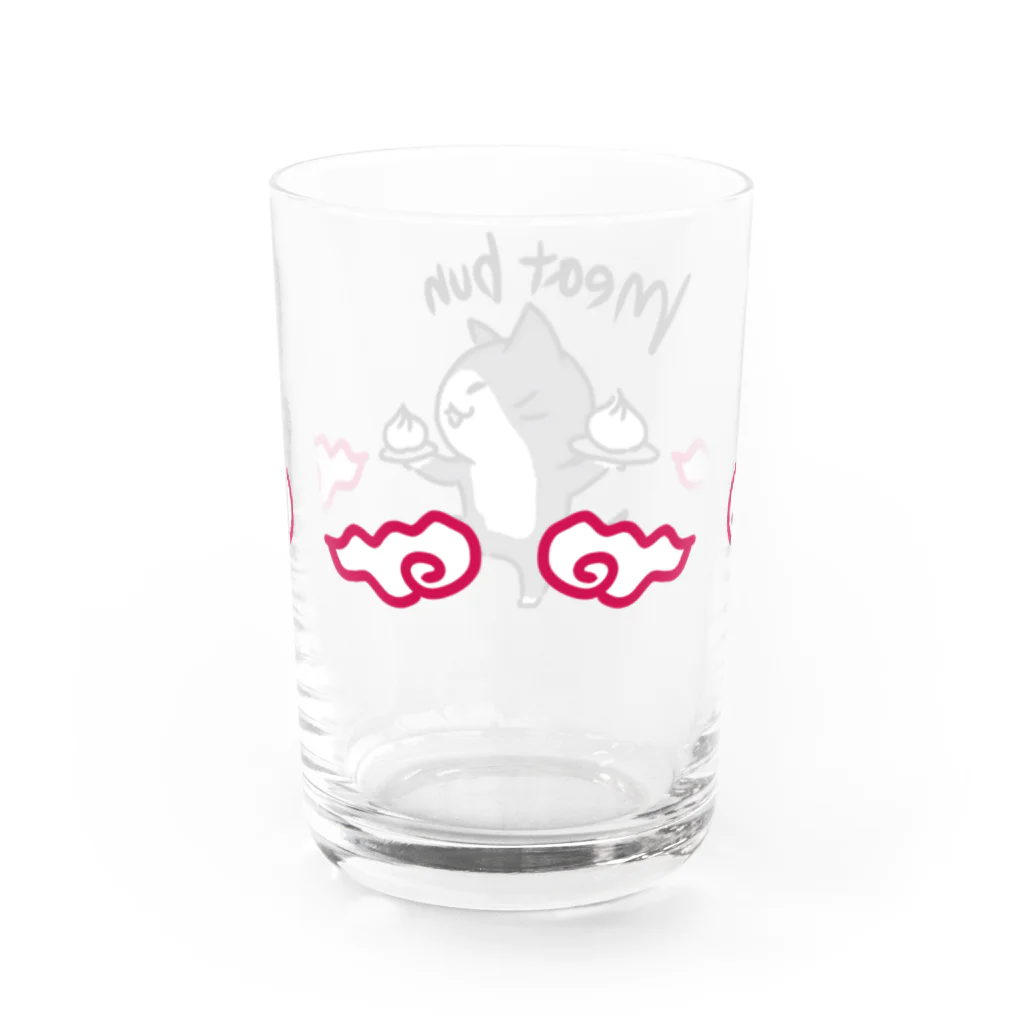 しろねこぽりんとにゃんずといろいろの肉まん ハチワレネコ Water Glass :back