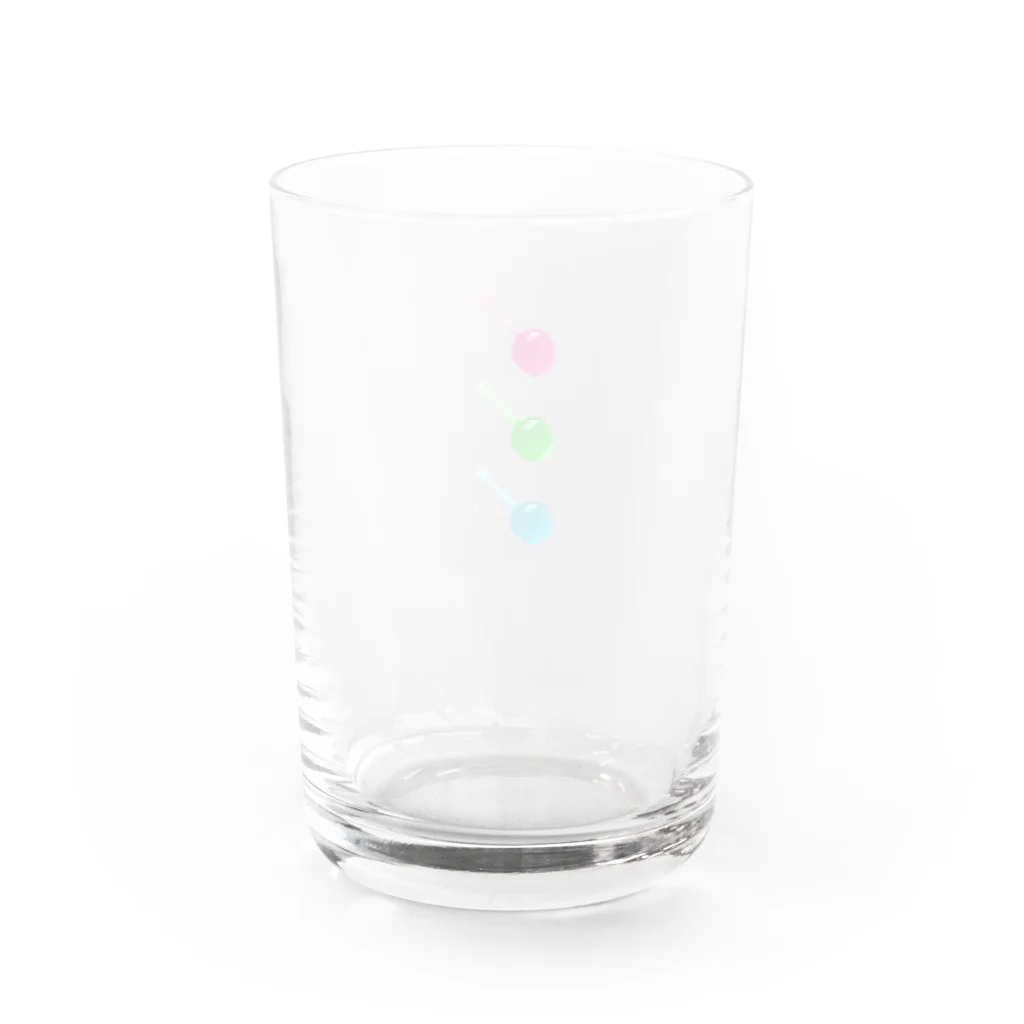 作業着の駄菓子屋のチェリー型ゼリー（ドット絵） Water Glass :back