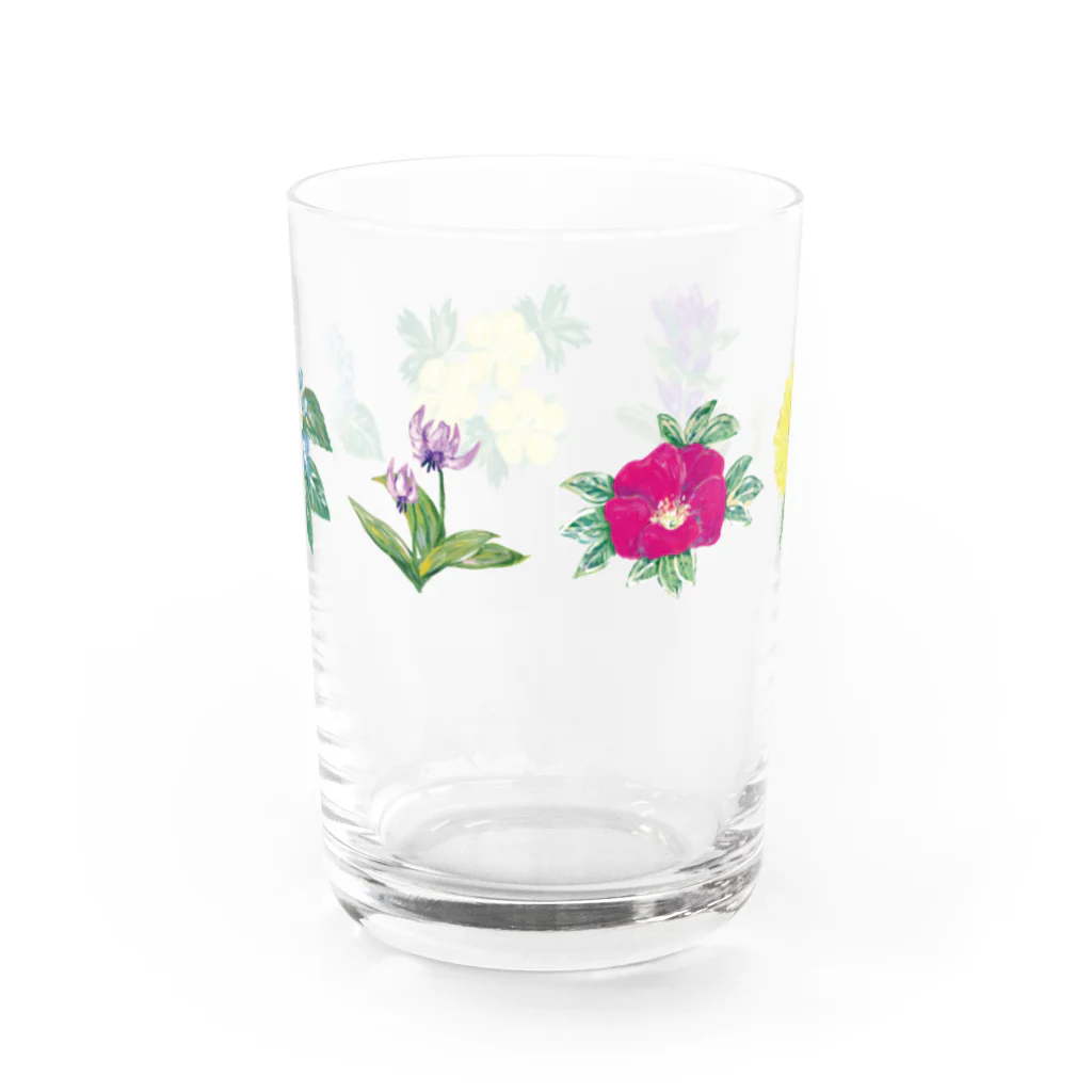 Asahi art styleの北海道の花々 Water Glass :back