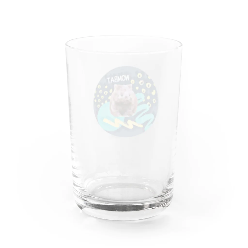 よこぴーなっつのタスマニアに住んでいるウォンバットさん Water Glass :back