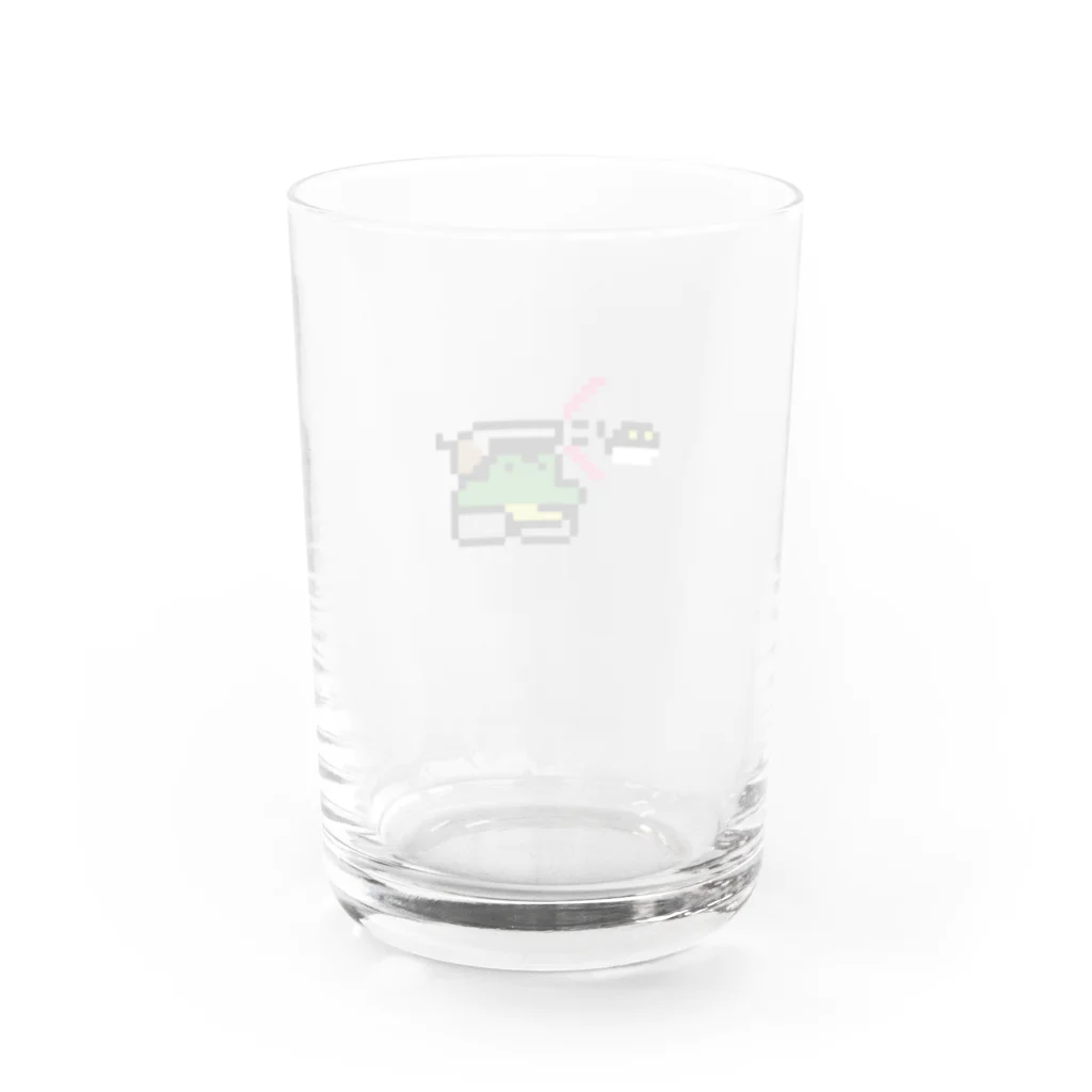 【ドット絵】ネコブレ商店のカエルパンツァー Water Glass :back