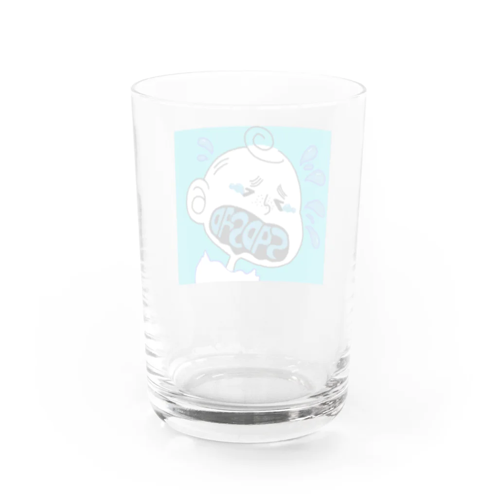 白子のアメリカの少年（悲） Water Glass :back