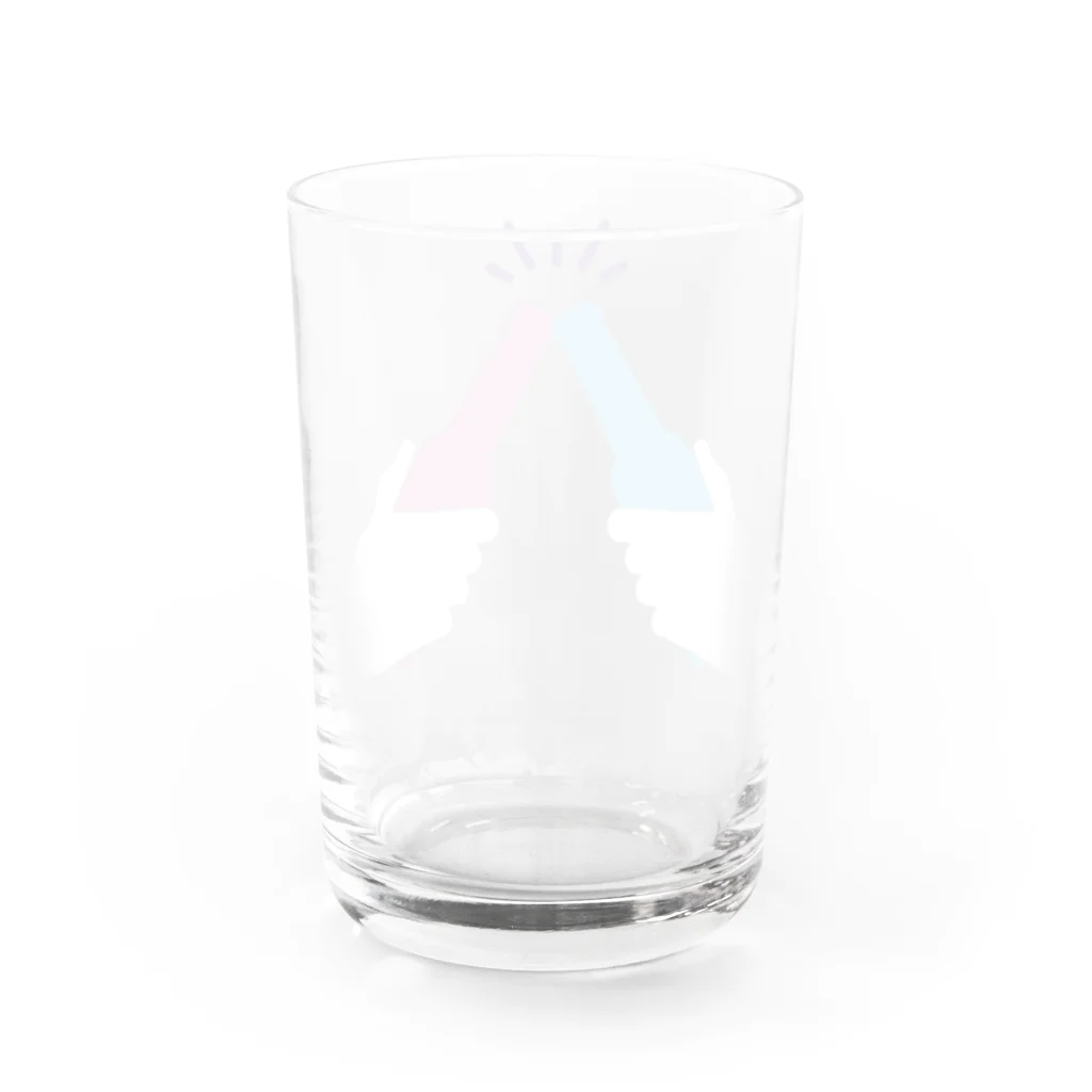 SANKAKU DESIGN STOREの友よ、乾杯しよう！ 青赤 Water Glass :back