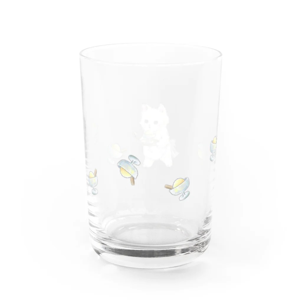 きまぐれこねこのバニラアイスクリームとねこ Water Glass :back