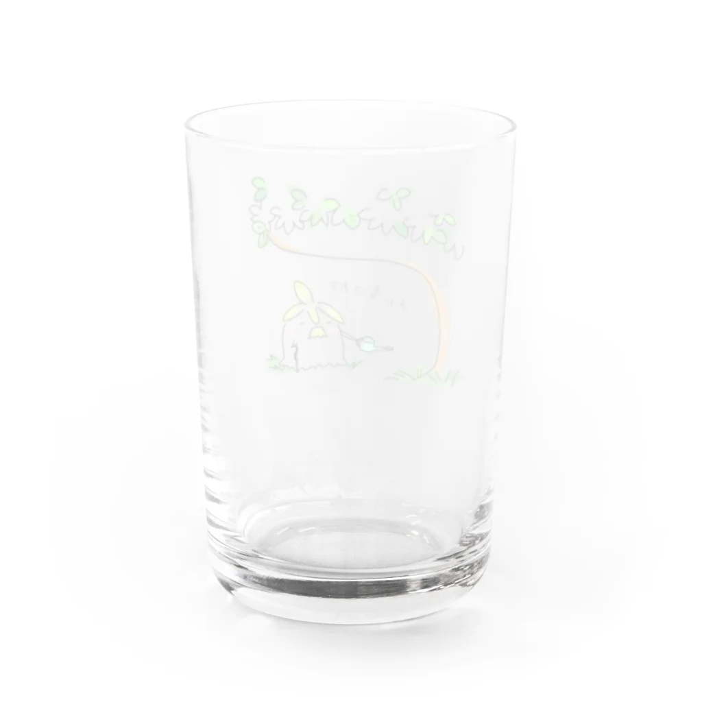 まいにち大変だけどほのぼのって大事の長老の盆栽 Water Glass :back