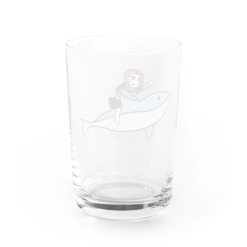 月見うどんのイルカでGo！ Water Glass :back