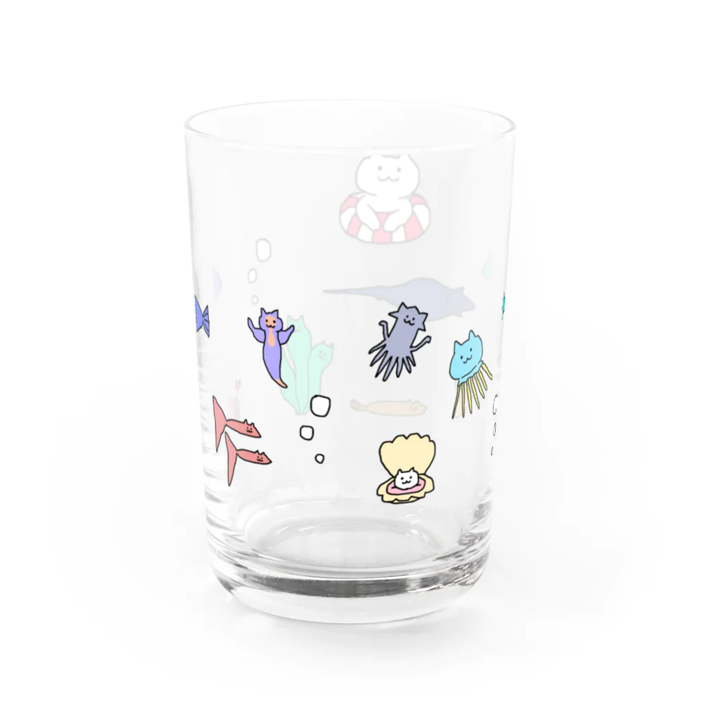 ぽりーのきもすぎない海のなかまたちねこ Water Glass :back