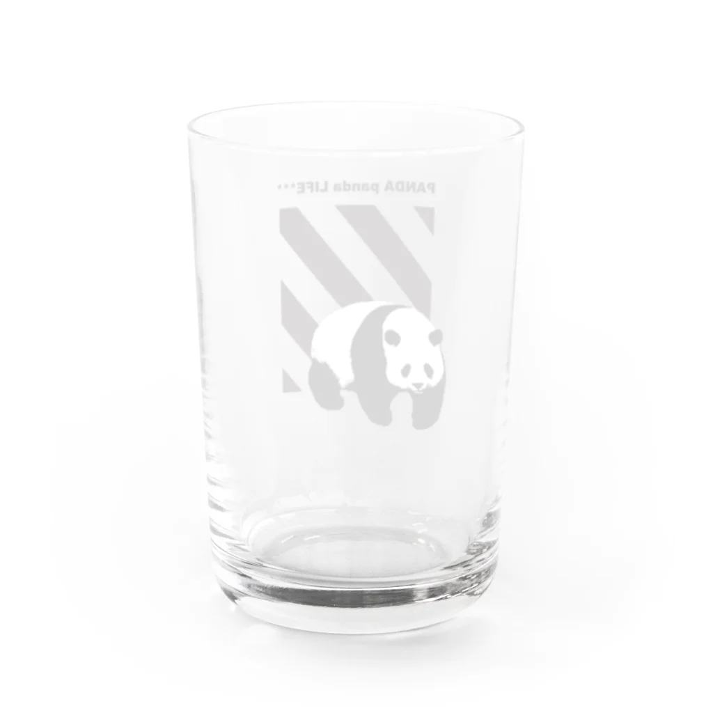 PANDA panda LIFE***の飛び出すパンダ　ストライプ Water Glass :back