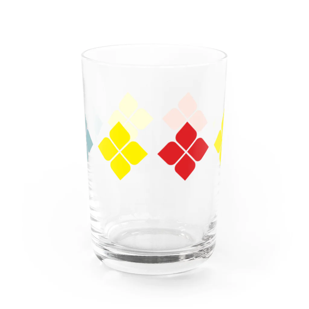 あずきいろのお花のグラス レトロポップ Water Glass :back