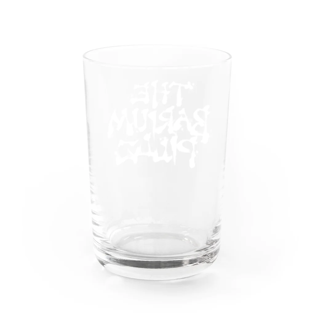 THE BARIUM PILLZのロゴデザイン（白ロゴ） Water Glass :back
