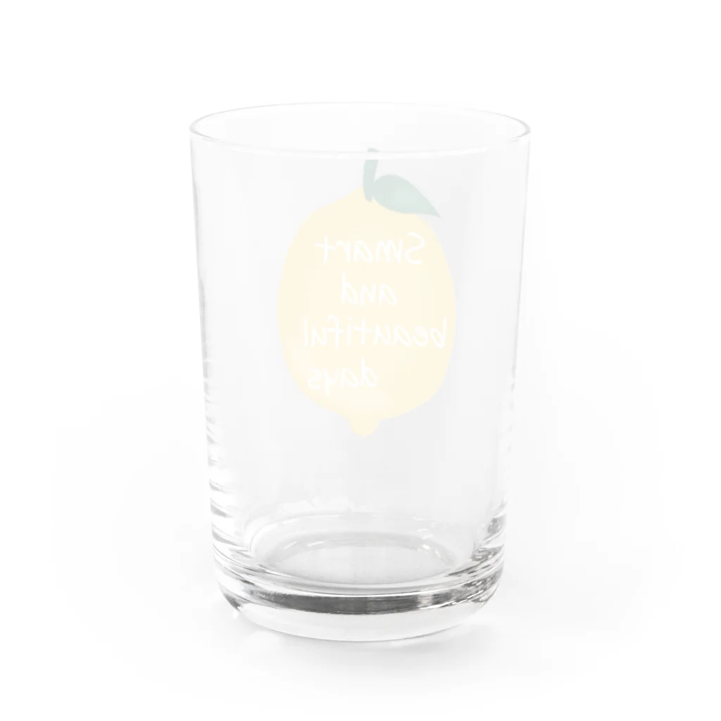 little lion house公式ショップ（大人のためのねこ）のお洒落なシチリアレモン Water Glass :back