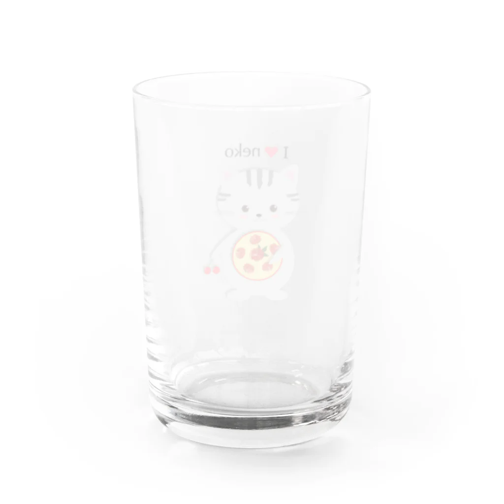 ねこの夢屋のチェリにゃん（花笠） Water Glass :back