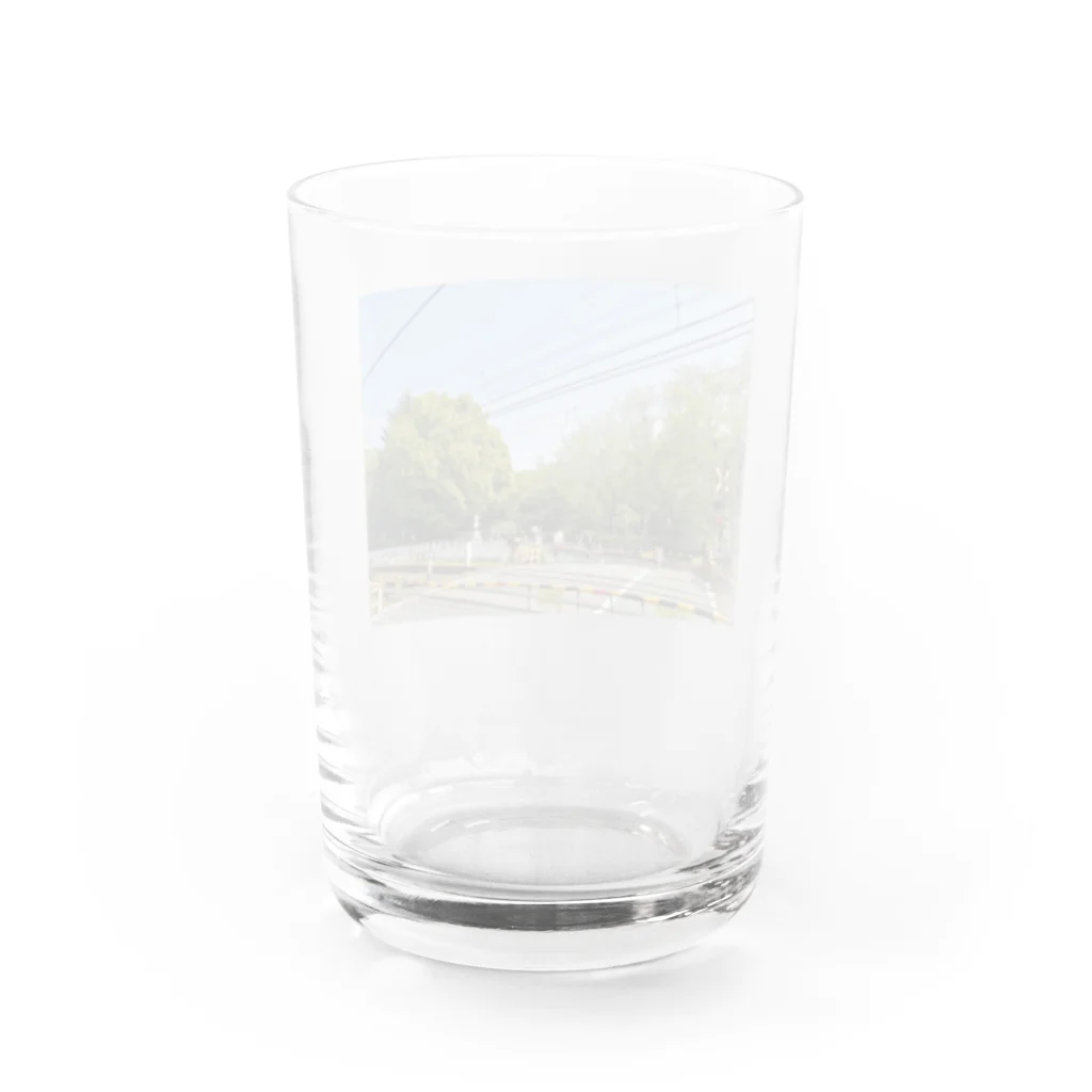 Yama10の踏み切り。デート。自転車。 Water Glass :back