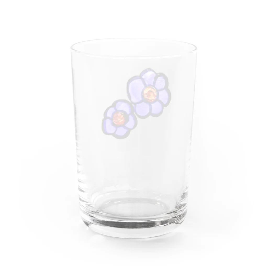 チームナチョスのむらさきのお花 Water Glass :back