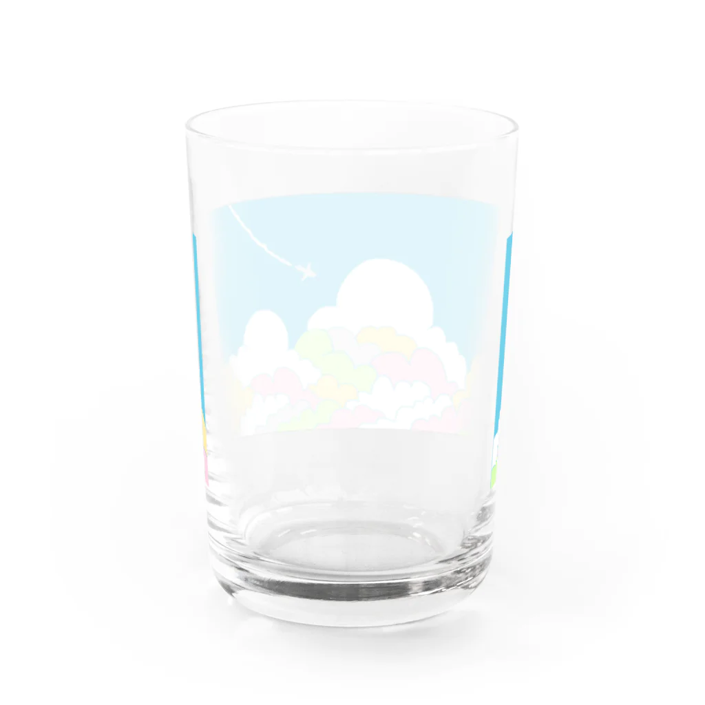 のぐちさきの入道雲とひこうき雲 Water Glass :back