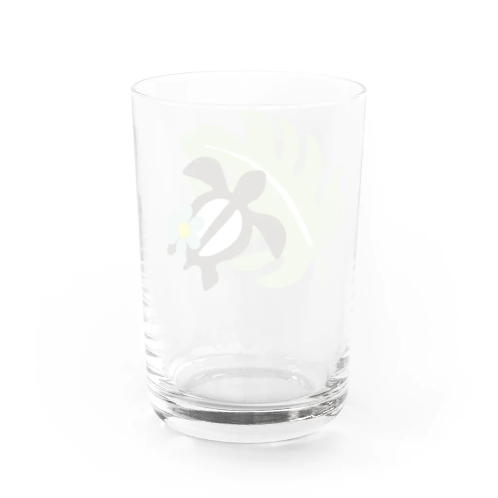 little lion house公式ショップ（大人のためのねこ）のホヌとモンステラ Water Glass :back