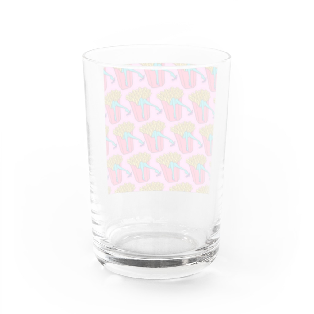 Mieko_Kawasakiの誘惑のフライドポテト🍟　ピンクAO / FRENCH FRIES GULTY PLEASURE Water Glass :back