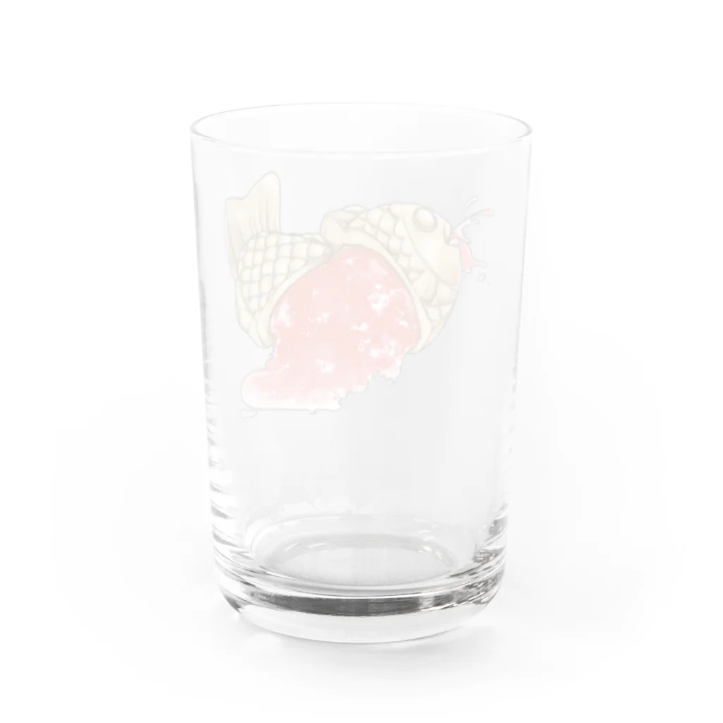 ちゃたろうのお店。のかき氷たいやきくん（苺） Water Glass :back