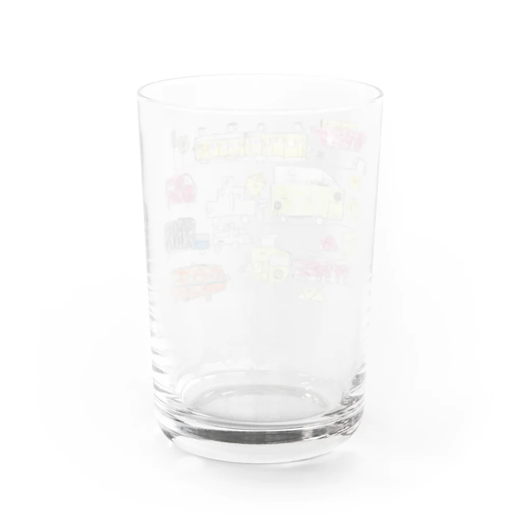 wMoonのはたらくのりもの Water Glass :back