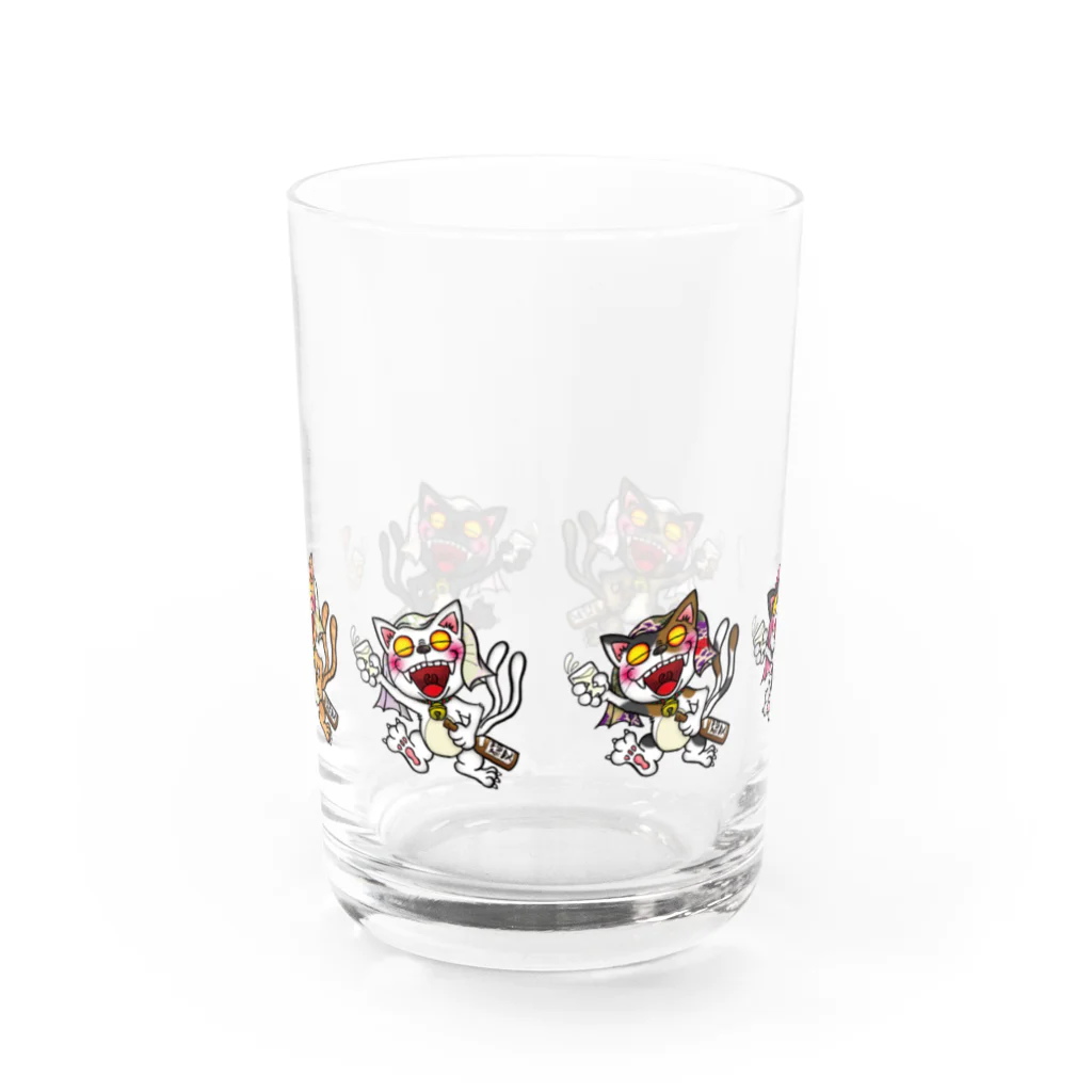 酔怪亭 ［酔っ払い妖怪］のカンパイ猫又 Water Glass :back