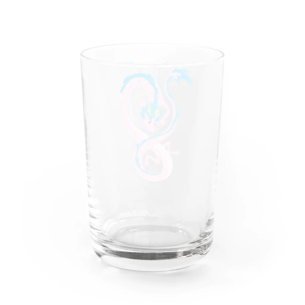 モチポイショップのピンクの龍さん Water Glass :back