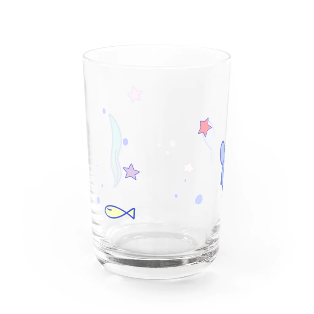 ゅの犬氏、はじめての海 Water Glass :back