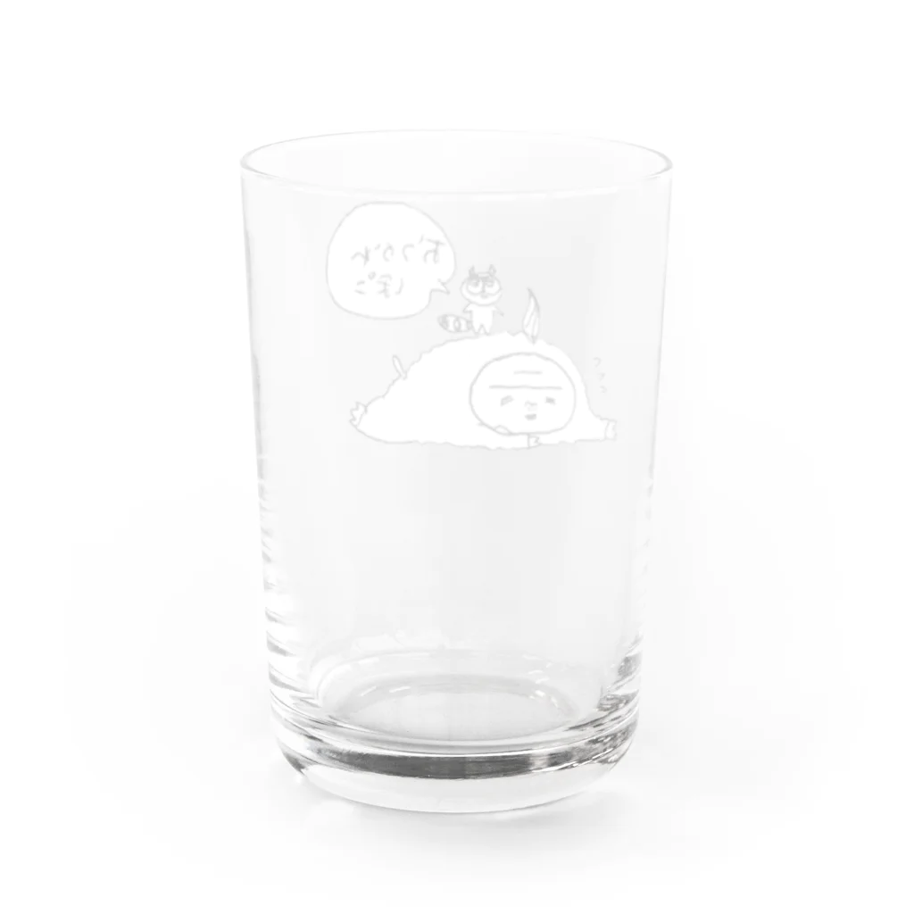 マイティガールのおつかれぽこ Water Glass :back