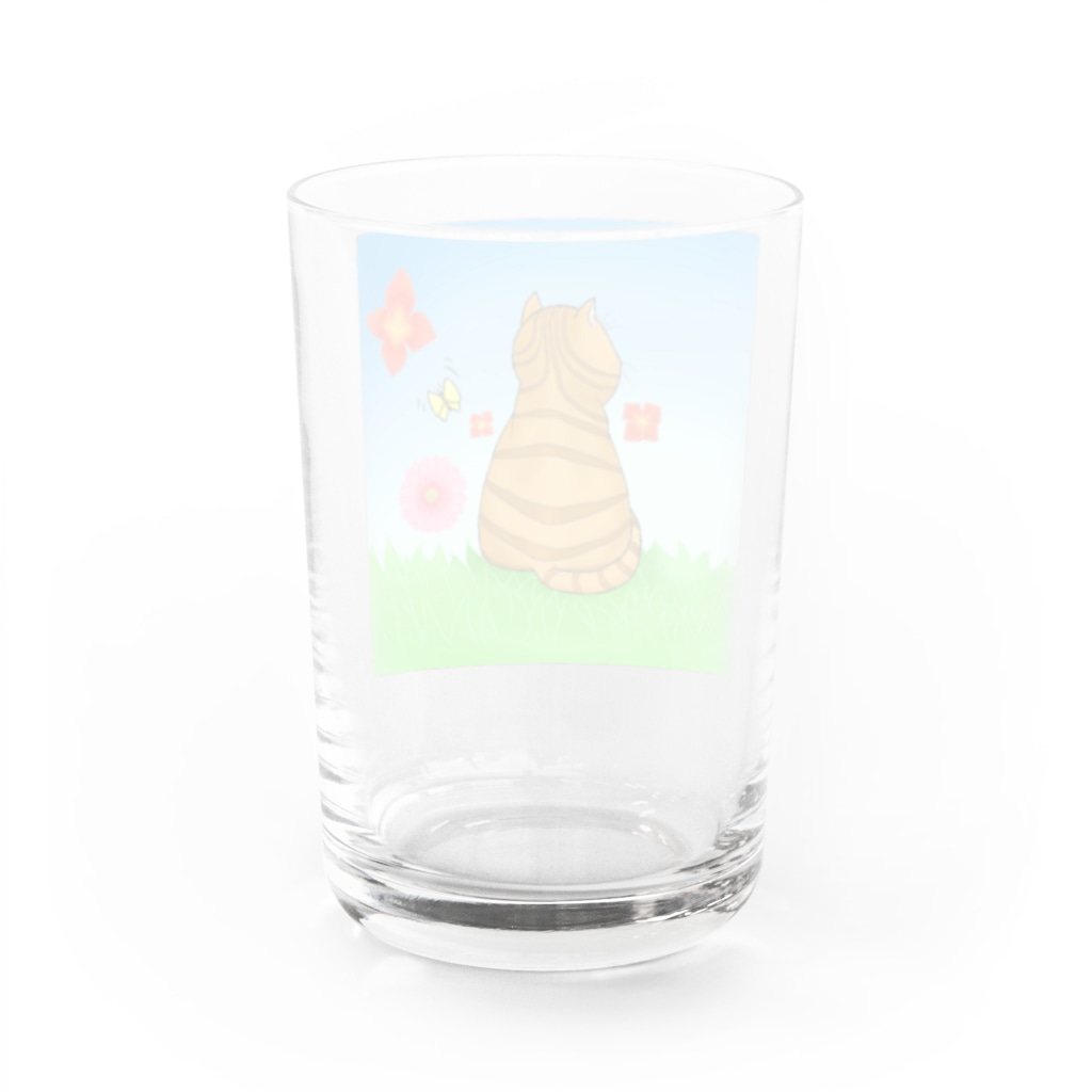Lily bird（リリーバード）の野原のトラ猫さん Water Glass :back