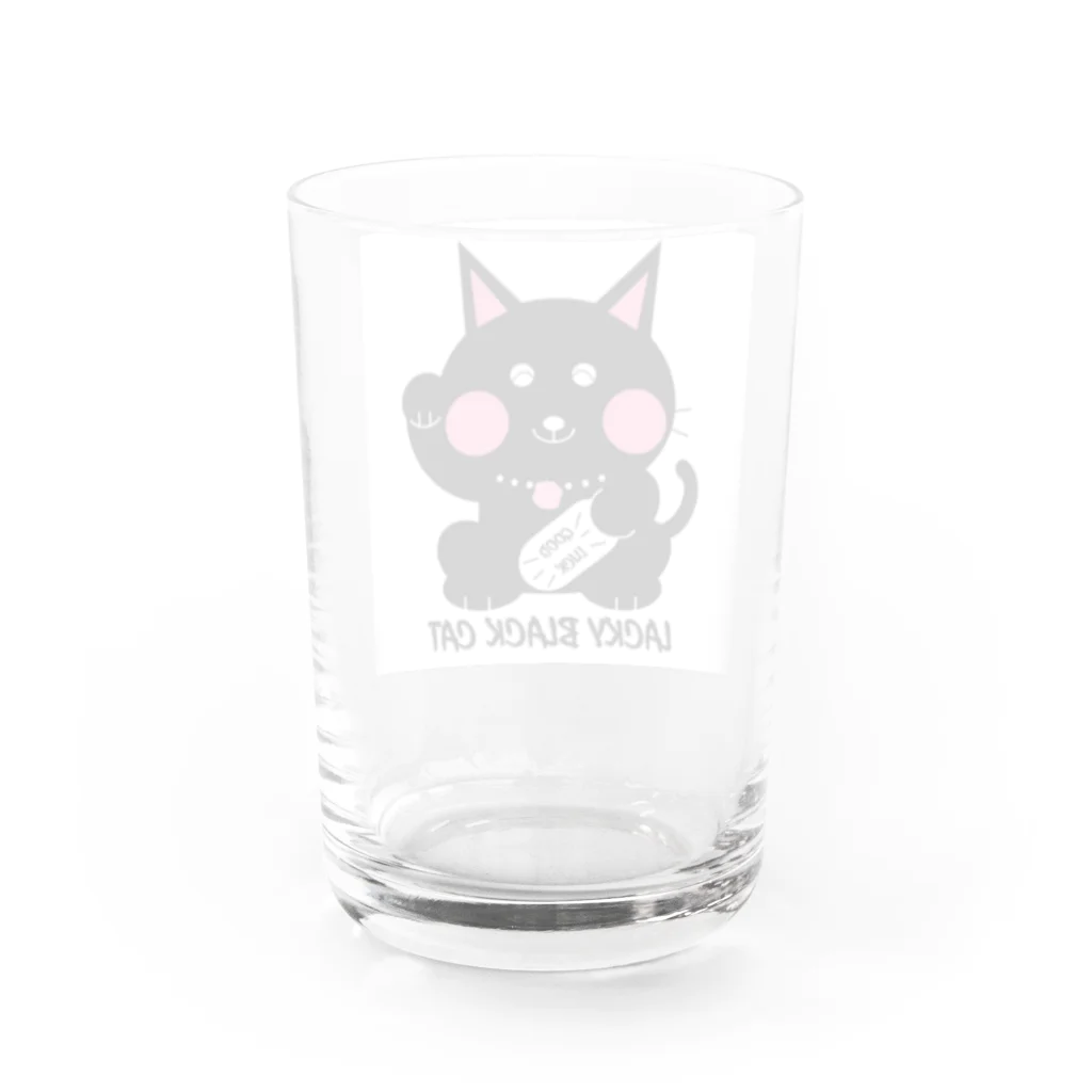 MOTCOM Winkel+の幸運の黒猫｜GOODLUCKcat Water Glass :back