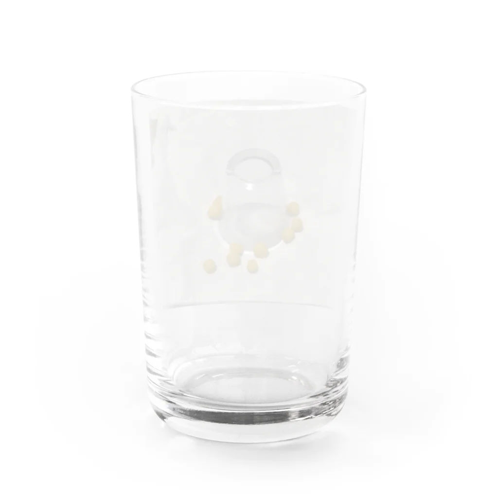 tanuki1gouのコロコロんちょイエロー丸 Water Glass :back