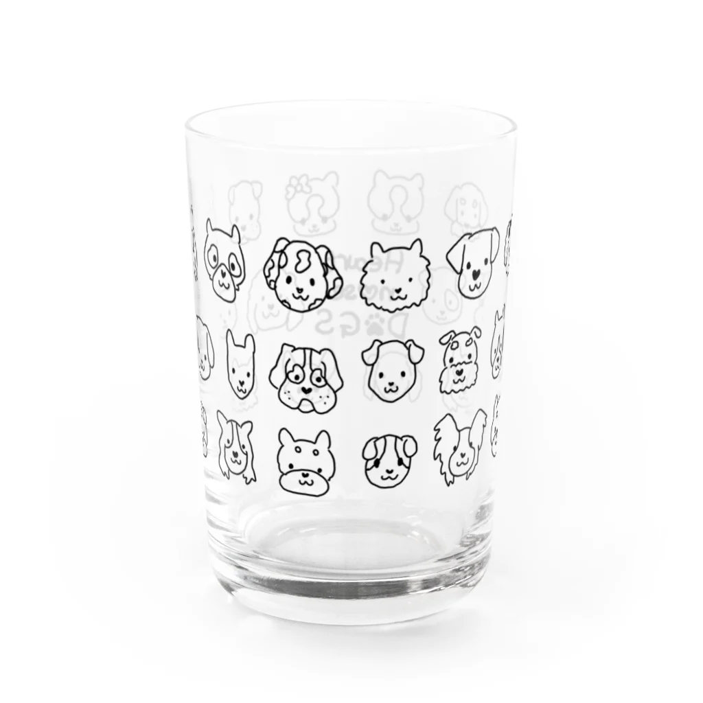 Heart nose DOGSのHeart nose DOGS（横長） Water Glass :back