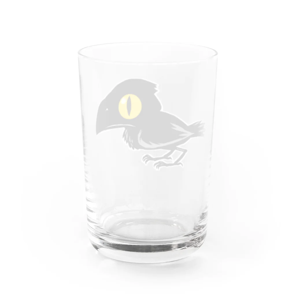 堀越ヨッシーのお店（SUZURI支店）の鴉(カラス) Water Glass :back