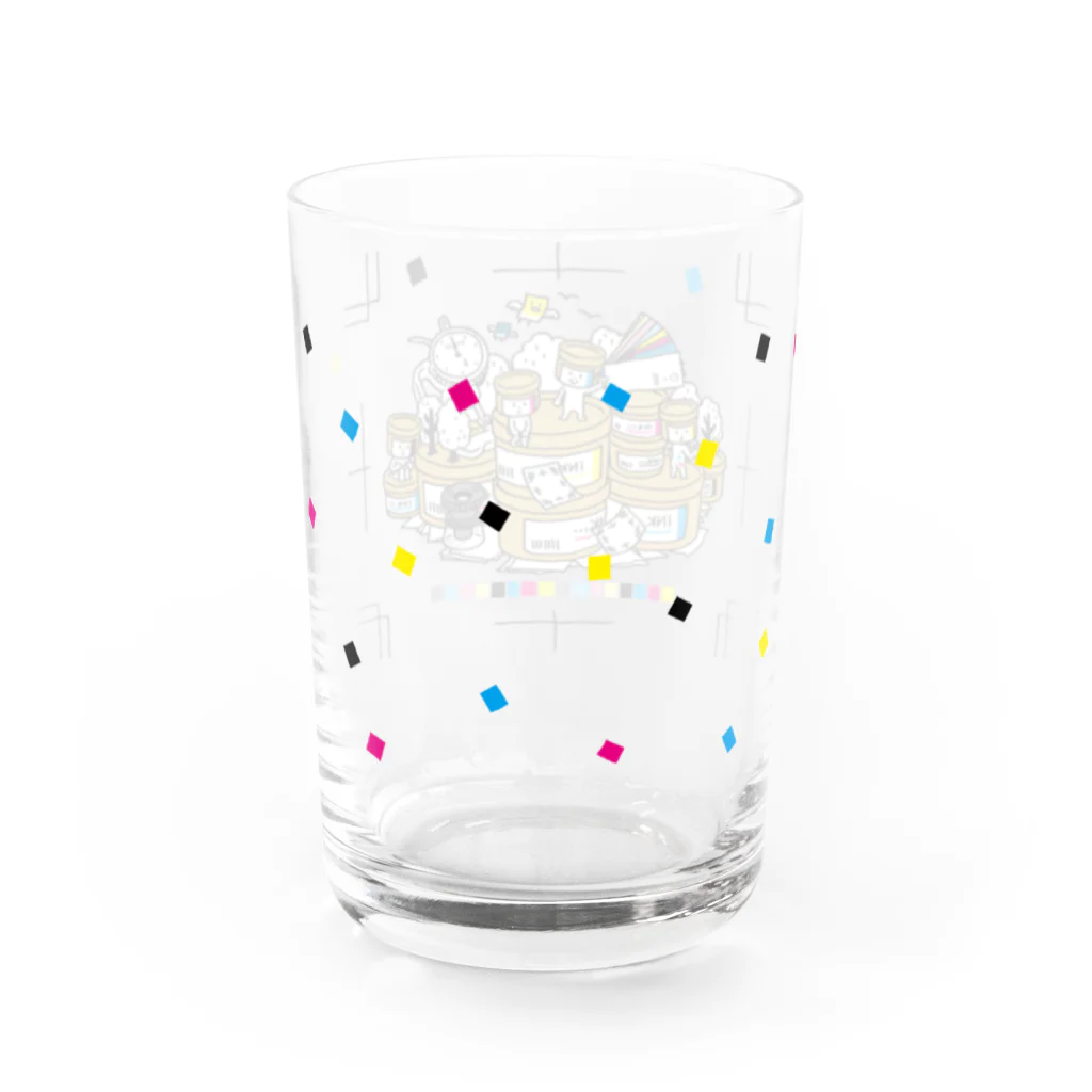 セキサトコのインキ缶ちゃんズ グラス Water Glass :back