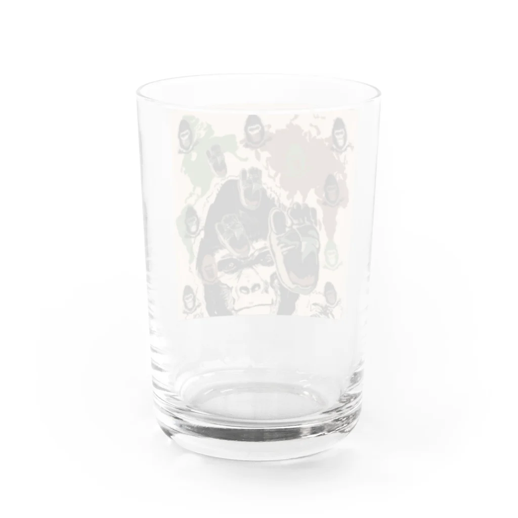 油絵描きの小物売り場のゴリゴリの迷彩柄 Water Glass :back