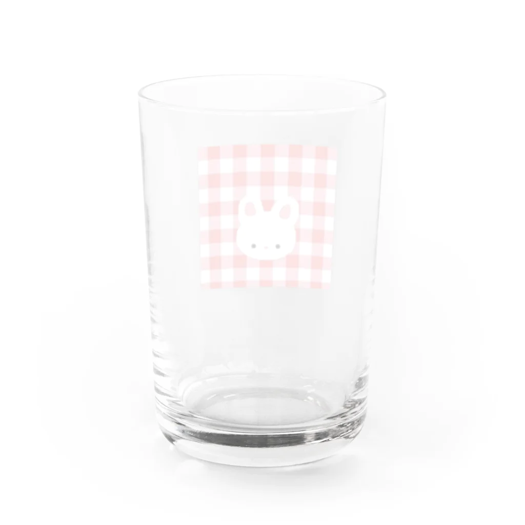 inomalのギンガムうさちゃん Water Glass :back