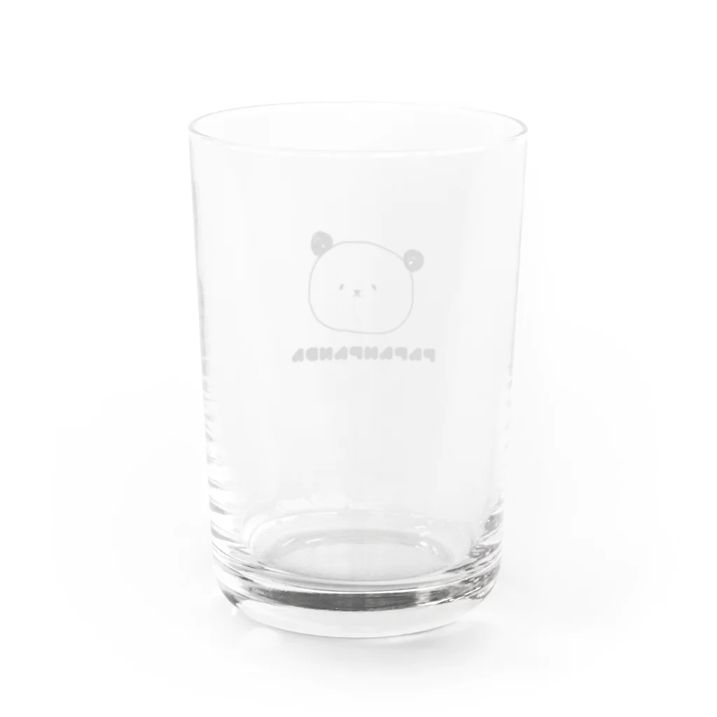 パパンパンダのパパンパンダ　ロゴ Water Glass :back