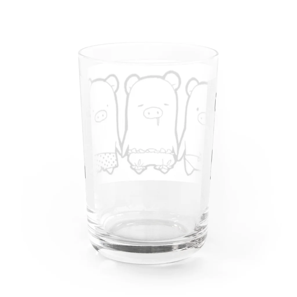 灯子暮(ひねくれ)の3匹のゆるぶた兄弟 Water Glass :back