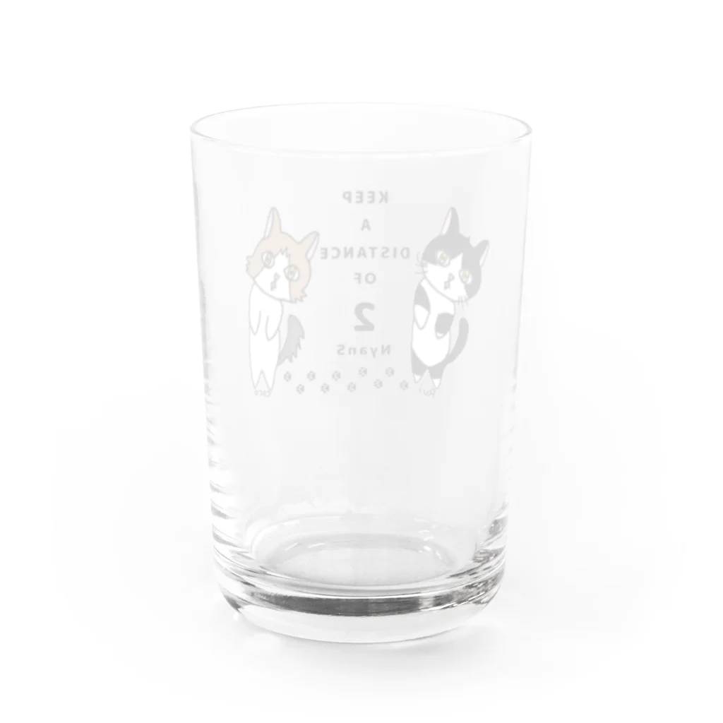 平田 莉紅@ココ&ルイちゃんのKEEP A DISTANCE OF 2 NyanS Water Glass :back